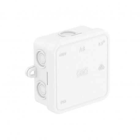 Junction box A 8 65x65x32 | 7 | IP55 | 7 entries for cable diameter 5‒14 mm | Pure white; RAL 9010