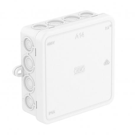 Junction box A 14 90x90x35 | 16 | IP55 | 8 entries for cable diameter 5‒14 mm 8 entries for cable diameter 5‒11 mm | Pure white; RAL 9010