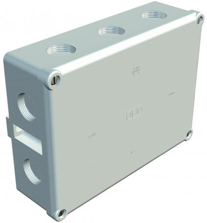 Junction box, B 12 M, with thread 178x126x57 | 10 | IP54 | 10 break-out entries with thread M25 x 1.5 | Light grey; RAL 7035