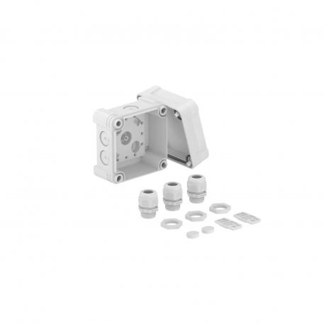 Junction box X 02 with cable gland 85x85x57 | 7 | IP67 | 7 x Ø20 | Light grey; RAL 7035