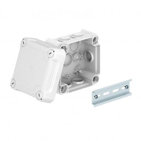 Junction box T60, plug-in seal, elevated cover 100x100x65 | 7 | IP66 | 7xM25 | Light grey; RAL 7035