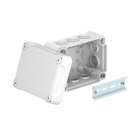Junction box T100, plug-in seal, elevated cover 136x102x74 | 10 | IP66 | 10xM25 | Light grey; RAL 7035
