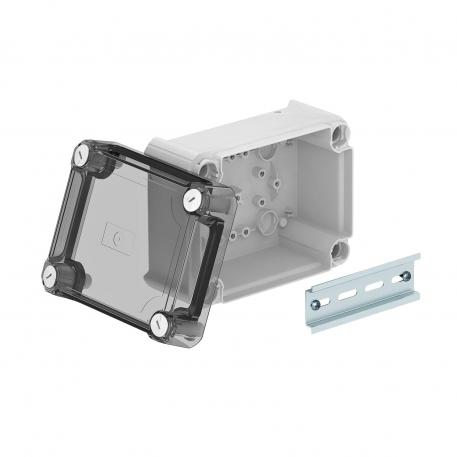 Junction box T100, closed, transparent elevated cover 136x102x74 |  | IP66 | None | Light grey; RAL 7035
