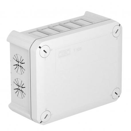 T100 junction box, without Wieland sockets, 3-pin, 10 openings 136x102x57 | 4 | IP20 | 4 | Light grey; RAL 7035