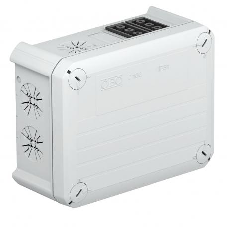 Junction box T100, with Wieland socket  1w3p+2s3p 136x102x57 | 4 | IP20 | 4 | Light grey; RAL 7035