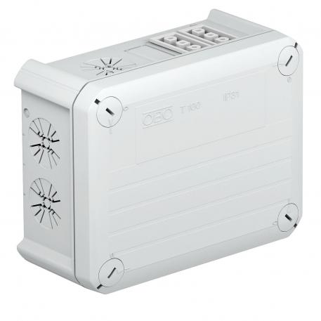 Junction box T100, with Wieland socket  2w3p+2s3p 136x102x57 | 4 | IP20 | 4 | Light grey; RAL 7035