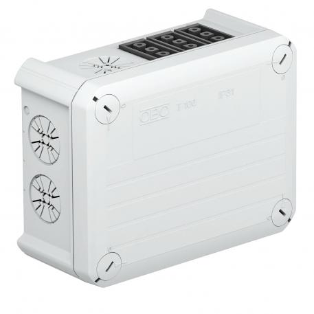 Junction box T 100 WB, with Wieland socket 6s 136x102x57 | 4 | IP20 | 4 | Light grey; RAL 7035
