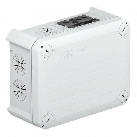 Junction box T 100, with Wieland connector and socket 1S4+1B4+2B3 136x102x57 | 4 | IP20 | 4 | Light grey; RAL 7035