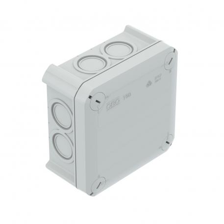 Junction box T60, with knock-out entries 100x100x48 | 7 | IP67 | 7 x Ø20 | Light grey; RAL 7035