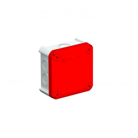 Junction box T60, with knock-out entries 100x100x48 | 7 | IP67 | 7 x Ø25 | Grey / red