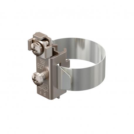 Earthing pipe clamp, nickel-plated