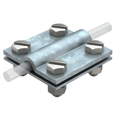 Cross-connector for round cables and flat conductors DIN FT Rd 8-10/FL30 | Hot-dip galvanised