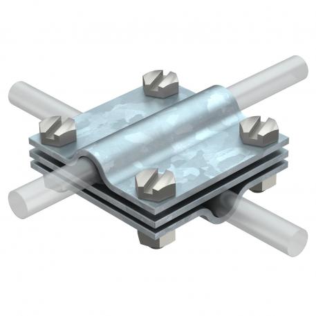 Cross-connector with intermediate plate for Rd 8−10 mm FT Rd 8-10