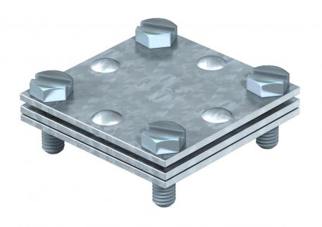 Cross-connector for flat conductor, with intermediate plate max. FL30 | Hot-dip galvanised