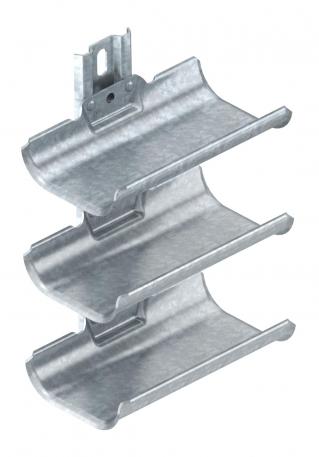 Cable carrier troughs, 3-fold, with mounting rail