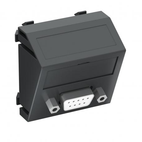 D-Sub9 connection, 1 module, slanting outlet, as screw connection Black-grey; RAL 7021