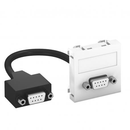 D-Sub9 connection, 1 module, straight outlet, with connection cable Pure white; RAL 9010