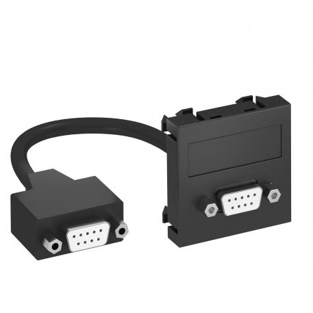 D-Sub9 connection, 1 module, straight outlet, with connection cable Black-grey; RAL 7021