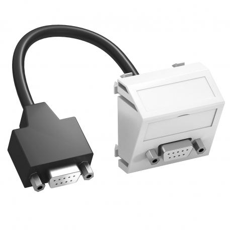 D-Sub9 connection, 1 module, slanting outlet, with connection cable Pure white; RAL 9010