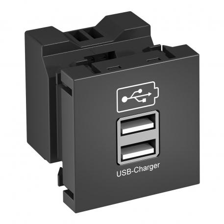 USB charging device Black-grey; RAL 7021