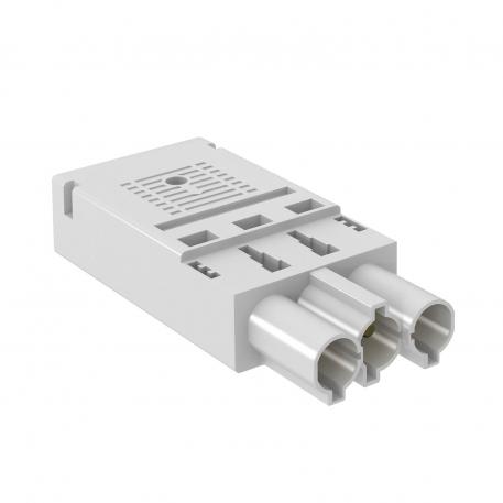 Connector part 3-pin, spring power connection, white 