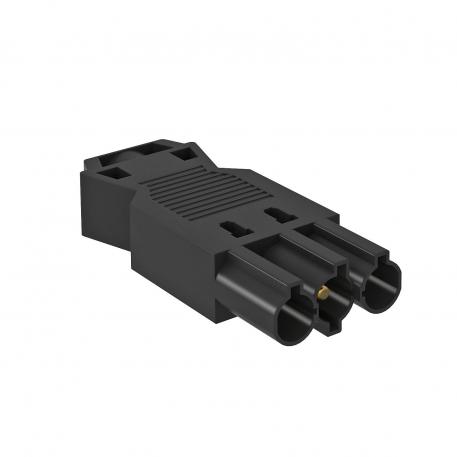Connector part, 3-pin, screw connection, black 