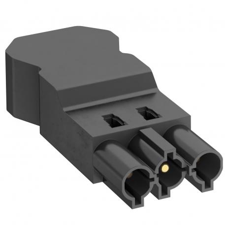 Connector part, 3-pin, screw connection up to 4 mm², black 
