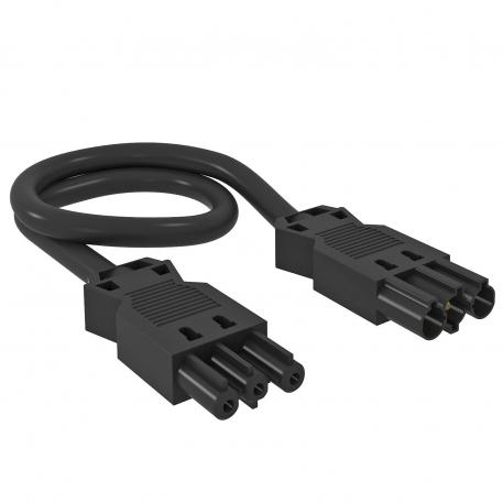 3-wire connection cable, PVC, cross-section 2.5 mm², Cable length 1 m, black 1000 | 3 | 2.5