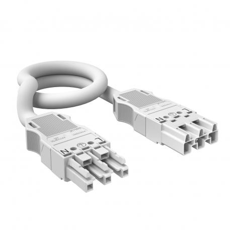 3-wire connection cable, PVC, cross-section 2.5 mm², 5 m length, white 5000 | 3 | 1.5
