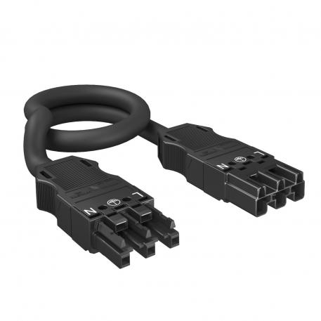 3-wire connection cable, halogen-free, cross-section 2.5 mm², 5 m length, black 5000 | 3 | 1.5