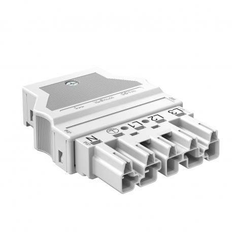 Connector part, 5-pin, white 