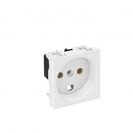 0° socket, Denmark, single Pure white; RAL 9010