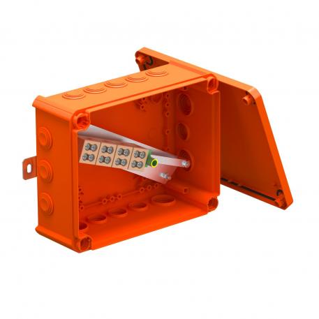 FireBox T250 with plug-in seals, double terminals 225x173x86 |  | IP66 | 9 x M25 7 x M32 | Pastel orange; RAL 2003