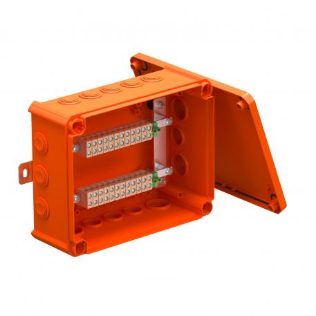 FireBox T250, with plug-in seals, for data technology, 4x24 225x173x86 | 10 | IP66 | 9 x M25 7 x M32 | Pastel orange; RAL 2003